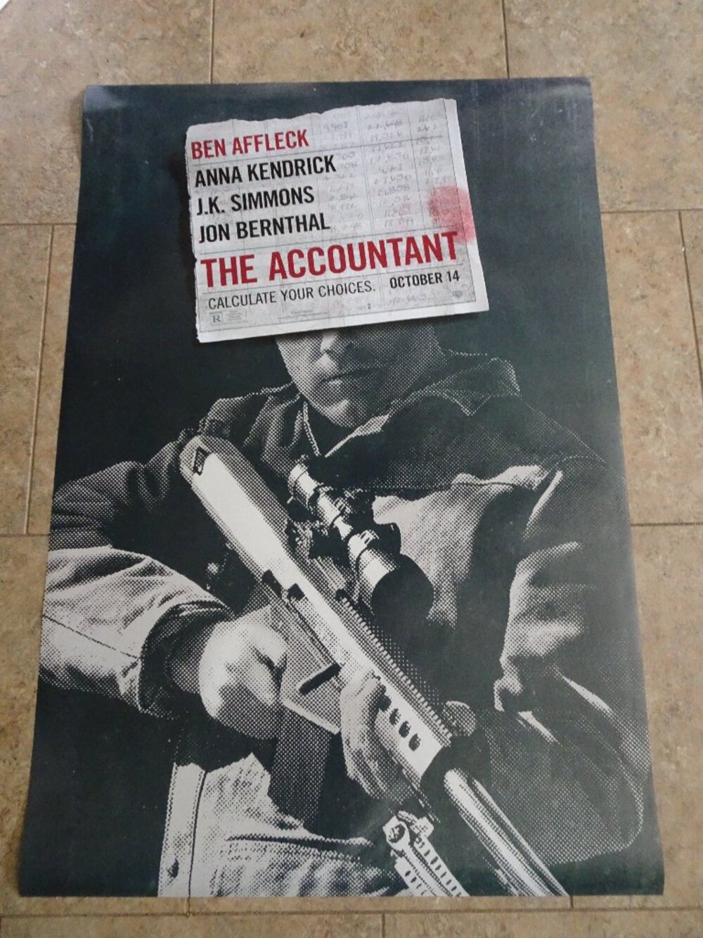 The Accountant - Movie Poster with Ben Affleck as Christian Wolff - Advance